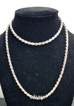 Mid Century Vintage. 925 Italian Sterling Silver Necklace 29.5 34.65 Gram