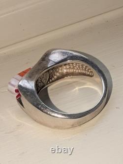 Millefiori Sterling Silver Vintage Floral Ring