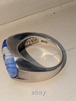Millefiori Sterling Silver Vintage Floral Ring