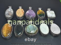 Moonstone & Mix Gemstone Pendant 100pcs Wholesale Lot 925 Sliver Plated