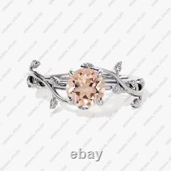 Morganite Gemstone Prong Vintage Anniversary Halloween Gift Ring Sterling Silver