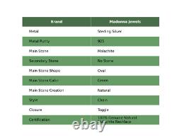 Mothers day Sale Malachite Stone Sterling Silver Chain Vintage Wedding Necklace