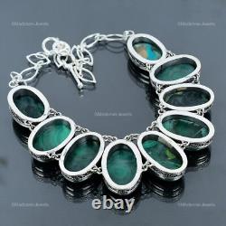 Mothers day Sale Malachite Stone Sterling Silver Chain Vintage Wedding Necklace