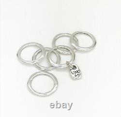 NEW Authentic UNO de 50 Women vintage Silver Prisoner 6 Stack Rings