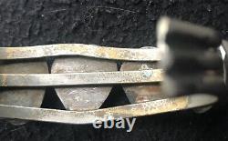 Native American Old PawnTurquoiseNuggetSterling SilverCuffBracelet 60g Vtg