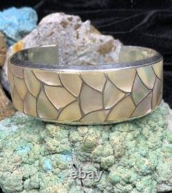 Native American Zuni Stewart & Maria Tucson Sterling Silver & MOP Bracelet