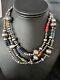 Native Navajo Pearls Multi-color Sterling Silver Bead Necklace 48 Long