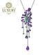 Natural 8.88ct Amethyst Vintage Gothic 925 Sterling Silver Cocktail Necklace