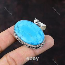 Natural Arizona Turquoise Gemstone 925 Sterling Silver Pendant Vintage For Women