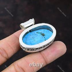 Natural Arizona Turquoise Gemstone 925 Sterling Silver Pendant Vintage For Women