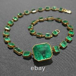 Natural Emerald 925 Silver Wedding Choker Wedding Engagement Necklace Jewelry