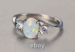 Natural Opal Twisted Engagement Ring 925 Sterling Silver Opal Wedding Jewelry