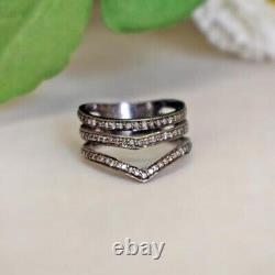 Natural Pave Diamond Design Rings 925 Sterling Silver Fine Jewelry Gift For Her