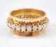 Natural Pearl 2.80ct Round Cut Vintage Eternity Band Ring 14k Yellow Gold Plated
