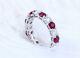 Natural Red Ruby 2.50ct Round Cut Full Eternity Band Ring 14k White Gold Plated