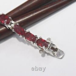 Natural Red Ruby 925 Sterling Silver Tennis Bracelet for Women Gifts 7 Inch