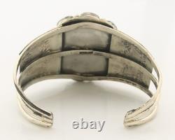 Navajo Cuff Bracelet Sterling Silver Natural Gemstone Vintage Handmade