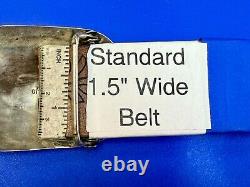 Navajo D. C Thomas Sterling Silver Turquoise & Coral Vintage Belt Buckle