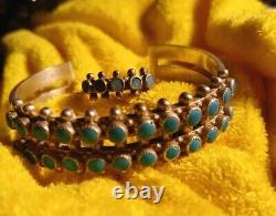 Navajo Vintage STERLING SET Silver TURQUOISE Ring Bracelet