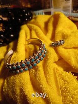 Navajo Vintage STERLING SET Silver TURQUOISE Ring Bracelet