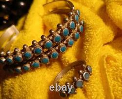 Navajo Vintage STERLING SET Silver TURQUOISE Ring Bracelet
