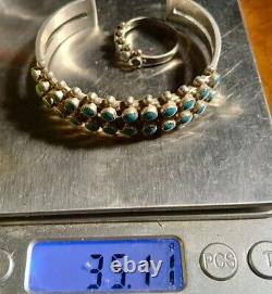 Navajo Vintage STERLING SET Silver TURQUOISE Ring Bracelet