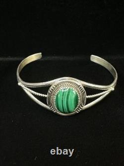 Navajo Vintage Sterling Silver And Jasper Stone Bracelet- Euc