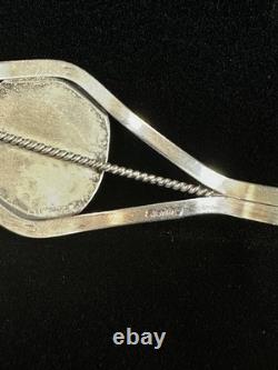 Navajo Vintage Sterling Silver And Jasper Stone Bracelet- Euc