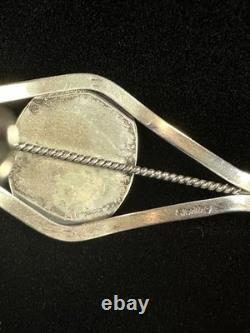 Navajo Vintage Sterling Silver And Jasper Stone Bracelet- Euc