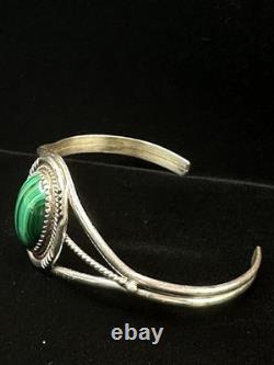 Navajo Vintage Sterling Silver And Jasper Stone Bracelet- Euc