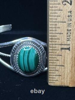 Navajo Vintage Sterling Silver And Jasper Stone Bracelet- Euc
