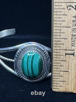 Navajo Vintage Sterling Silver And Jasper Stone Bracelet- Euc