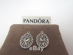 New withBox Pandora Vintage Allure Compose 2 Tone Earrings 290678SSG