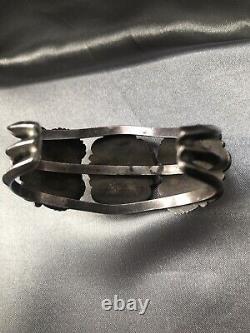 OLD PawnNAVAJOSterling SilverTurquoiseNATIVEHEAVYCuffBraceletVINTAGE63g