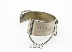 ORB 925 Sterling Silver Vintage Modernist Designed Cuff Bracelet B6499