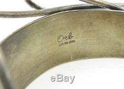 ORB 925 Sterling Silver Vintage Modernist Designed Cuff Bracelet B6499
