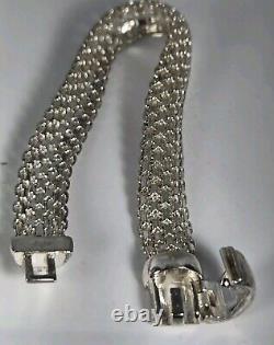 OTC STERLING SILVER VINTAGE BRASELET 10.2mm X 1.3 mm 19.9 G Can Fit 6 1/2