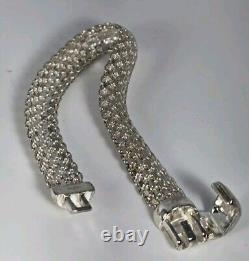 OTC STERLING SILVER VINTAGE BRASELET 10.2mm X 1.3 mm 19.9 G Can Fit 6 1/2