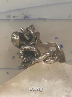 Octopus ring vintage band size 6 sterling silver women men