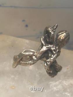 Octopus ring vintage band size 6 sterling silver women men