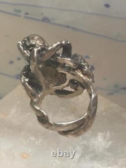 Octopus ring vintage band size 6 sterling silver women men