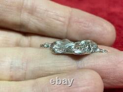 Old Sterling silver Art Nouveau revival butterfly fairy pendant 18 necklace