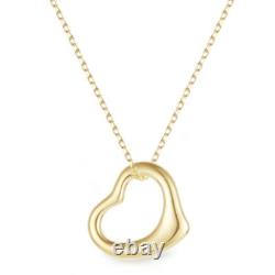 Open Heart Pendant Necklace 14K Gold Vermeil 925 Silver 18 Gift Love
