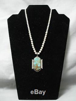 Opulent Vintage Navajo Royston Turquoise Sterling Silver Necklace Old