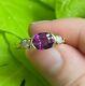 Oval Amethyst Vintage Style Ring With Diamond Accents In 14k Yellow Gold Finish