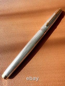PARKER 75 Sterling Silver Fountain Pen Extra Fine Nib, Vintage Perfection