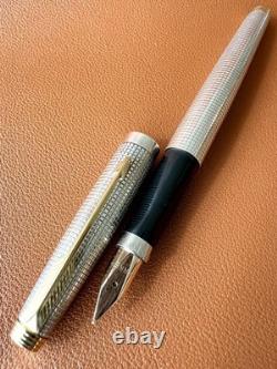 PARKER 75 Sterling Silver Fountain Pen Extra Fine Nib, Vintage Perfection