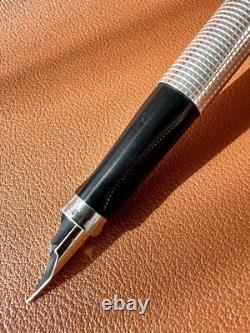 PARKER 75 Sterling Silver Fountain Pen Extra Fine Nib, Vintage Perfection