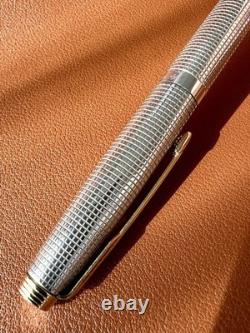 PARKER 75 Sterling Silver Fountain Pen Extra Fine Nib, Vintage Perfection