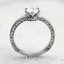 Pear Cut 1.00ct Vintage Art Deco 14k White Gold Finish Solitaire Engagement Ring